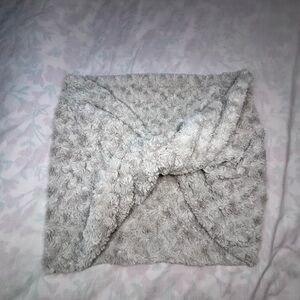 Oversized Fuzzy Balaclave/ infinity scarf Textured cream